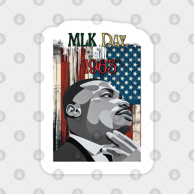 "Legacy of Dreams: MLK Double Vision" - MLK Civil Rights Activist Magnet by stickercuffs