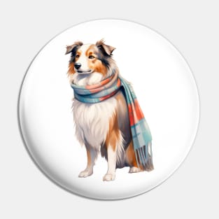 Australian shepherd winter dog Pin