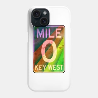 Key West Florida  Mile 0 Rainbow Overseas Highway Vintage Travel Pride Phone Case