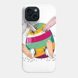 Happy Easter day. A cracked colored easter egg Phone Case