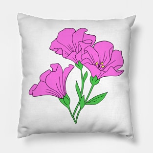 Pink Lily floral Hand Drawn Gardening Gift Pillow