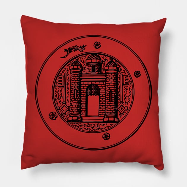 lucky gate coin Pillow by Z town