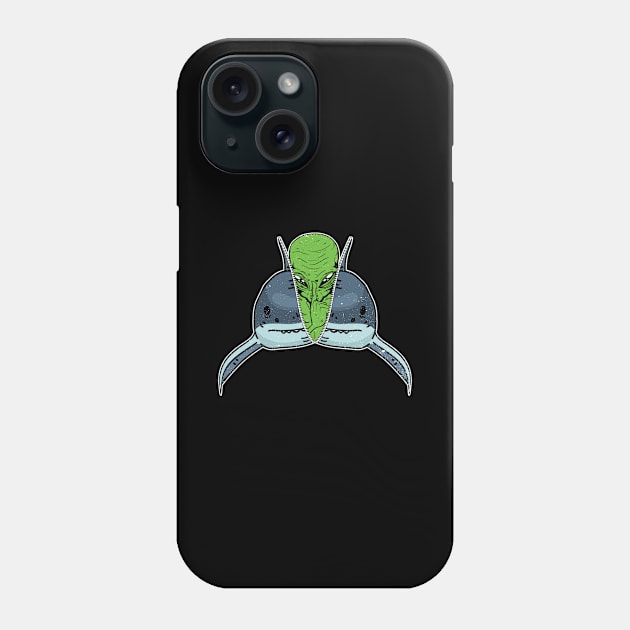 Alien Shark Extraterrestrials Conspiracy Theory Outer Space Phone Case by Anassein.os