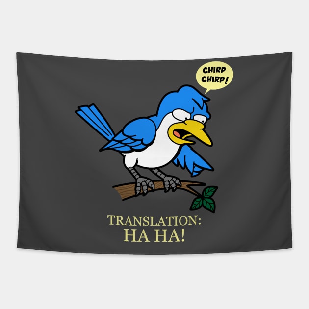 Mocking Bird Funny Animal Mockingbird Cartoon Tapestry by BoggsNicolas