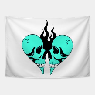 Heart Shaped Skull Tapestry