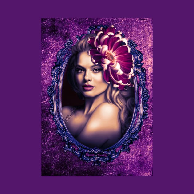 Rich Purple and Pink Beautiful Girls Artwork Trending Art by Relaxing Art Shop