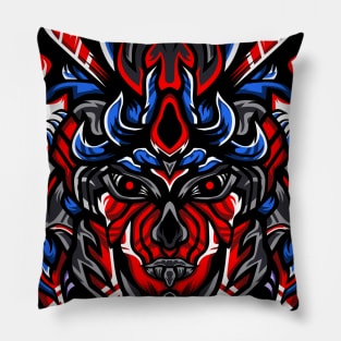 Red samurai's army artwork illustration Pillow