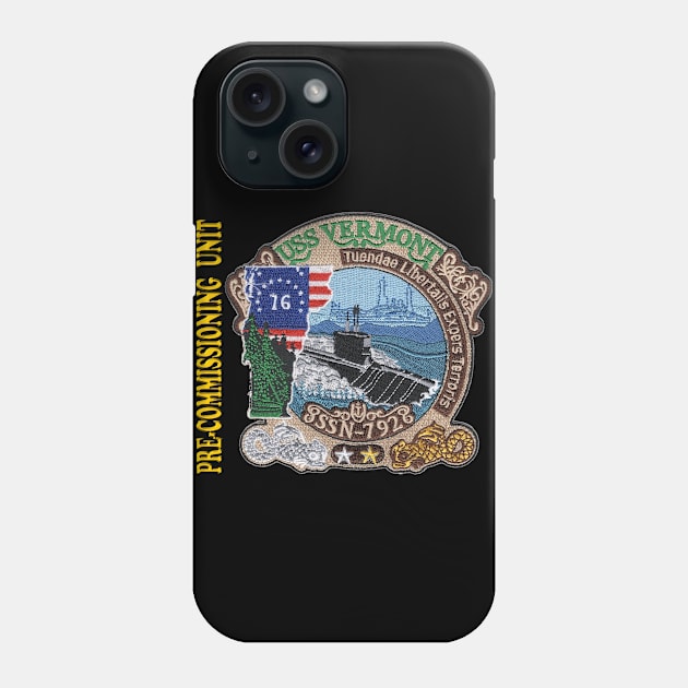 PCU Vermont SSN 792 Crest for Dark Colors Phone Case by Spacestuffplus