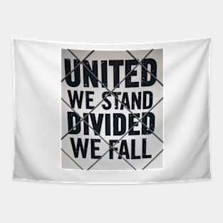 United we stand divided we fall newspaper headline Tapestry