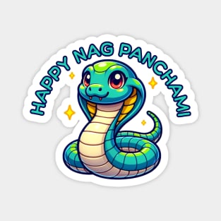 Cute Naga Panchami Blue Cobra Magnet
