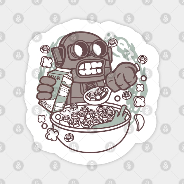 Robot breakfast Magnet by ShirtyLife