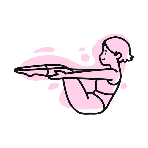 Yoga Boat Pose Sticker Cute Minimal by Nature Lover Apparel