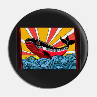 Psychedelic Whale Pin