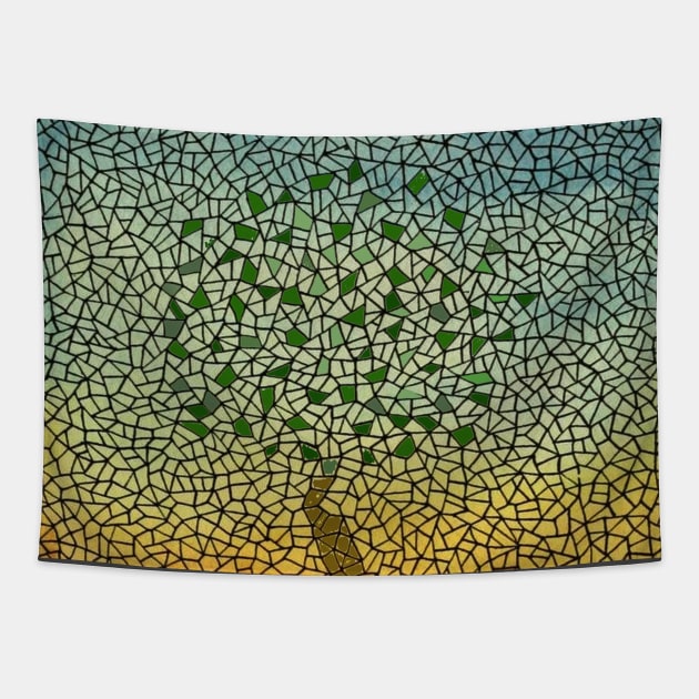 Pattern Tree of Life in Stain Glass Tapestry by PoetandChef