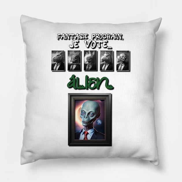 Elections monstrueuses - Alien Pillow by BrainfArtBros