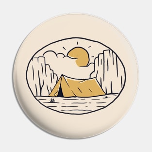 illustration of camping in a desert Pin