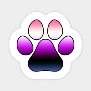 Genderfluid Pride Paw Magnet