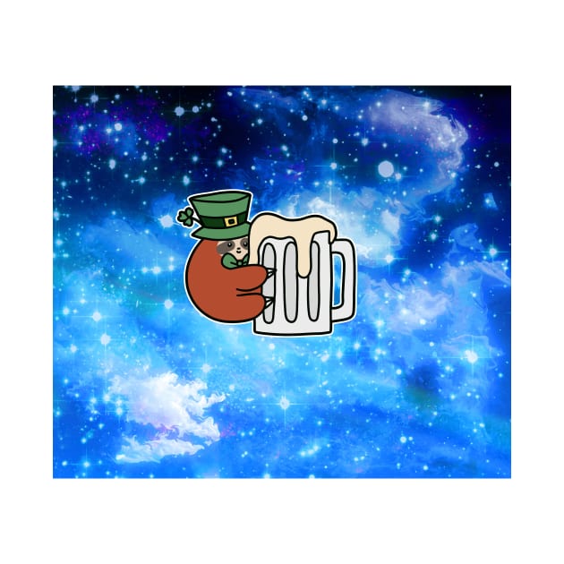 Leprechaun Sloth Beer Mug Night Sky by saradaboru