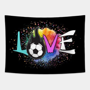 Girls Love Soccer Tapestry