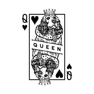 Cocker Spaniel Queen Of Hearts Cute Dog Playing Card Pop Art T-Shirt