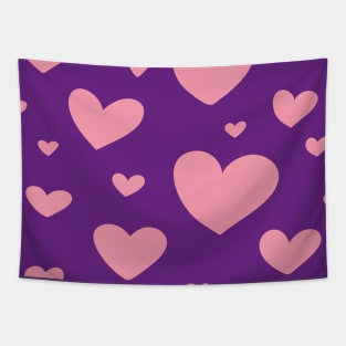 Pink and Purple Heart Pattern Tapestry