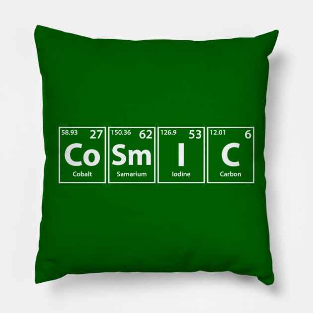 Cosmic (Co-Sm-I-C) Periodic Elements Spelling Pillow by cerebrands