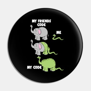My Friends Code And Me Snake Eating Elephant Pin
