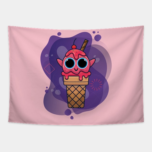 Happy ice cream emotes Tapestry by TTirex