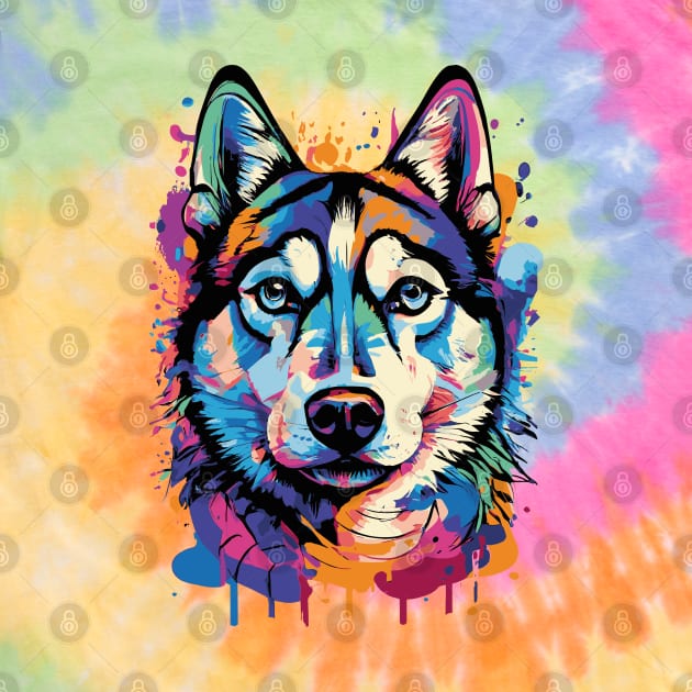 Cute Husky - Husky Colourful- Husky Lovers by BigWildKiwi