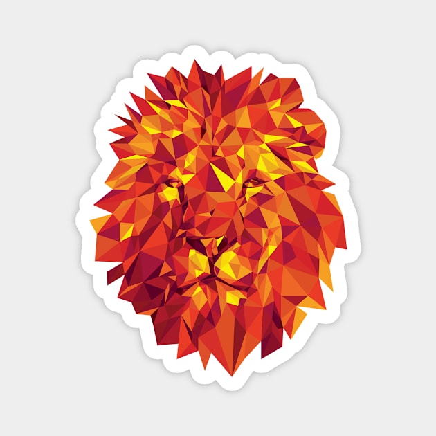 Bright Geometric Lion Magnet by polliadesign