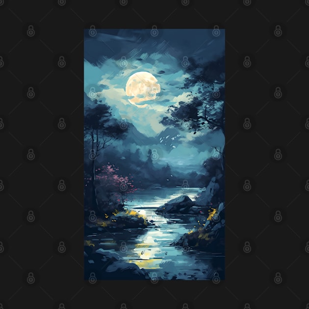 Magical Moonlit Forest - Enchanting Nighttime Fantasy Scene by cocorf