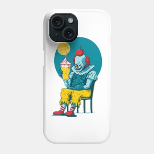 Twisted Refreshment: Evil Clown Unwinds Phone Case