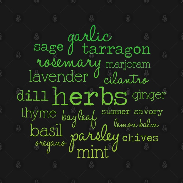 Garden Herbs Word Art by Pine Hill Goods