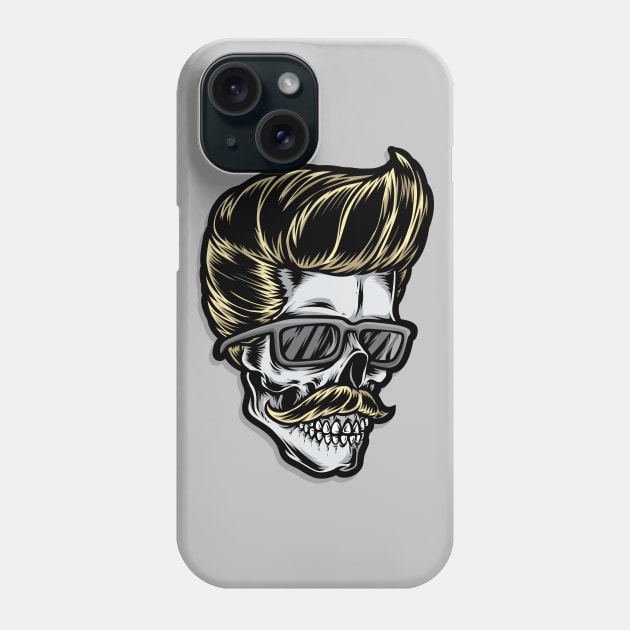 Rockabilly Skull II. Phone Case by GermanStreetwear