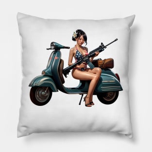 Scooter Girl Pillow