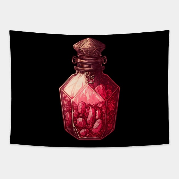 Ruby Crystals Bottle Tapestry by UnrealArtDude