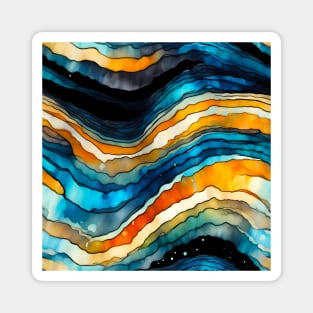 Alcohol ink waves pattern Magnet