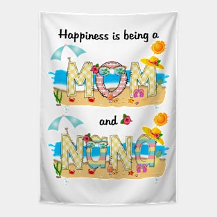 Happiness Is Being A Mom And Nana Summer Beach Happy Mother's Tapestry