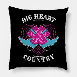 Big Heart Country with Colorful Cowgirl Boots Pillow