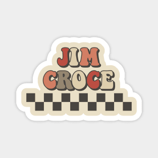Jim Croce Checkered Retro Groovy Style Magnet