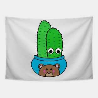 Cute Cactus Design #217: Cacti In Bear Pot Tapestry