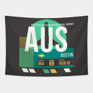 Austin (AUS) Airport // Retro Sunset Baggage Tag Tapestry