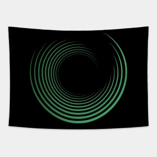 Green Curved Wave Tapestry