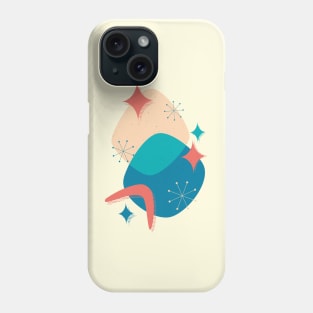 Mid-Century Atomic Age Abstract 17 in Blue, Teal, Peach, Coral and Yellow Phone Case