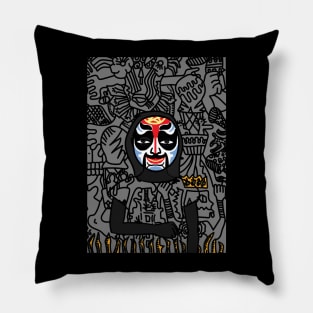 Sith NFT - Mystical Elegance: Female Character with Dark Eyes and Gray Skin Pillow