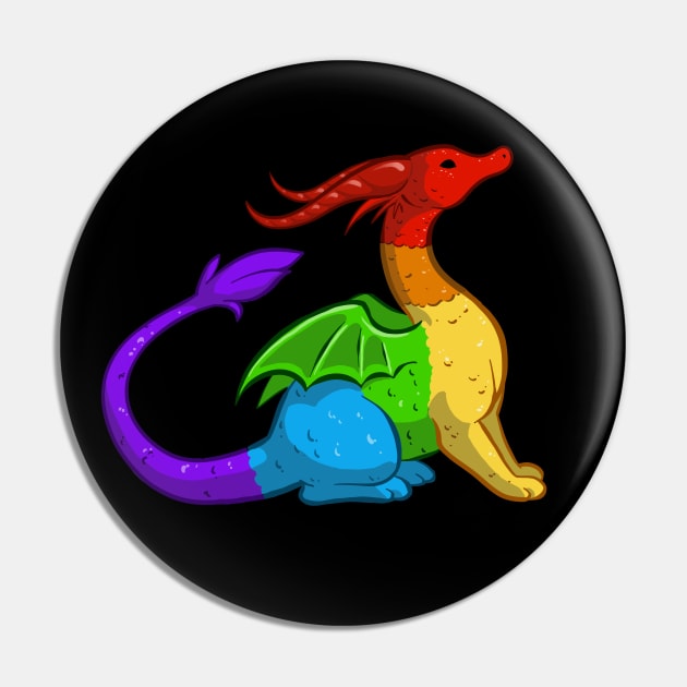 Rainbow Pride Dragon Pin by Khalico