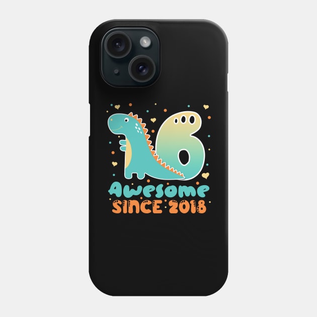 6th birthday boy tee 6th birthday dinosaur Dinosaur For Boy Dinosaur Party 6 year old birthday boy copy Phone Case by ttao4164