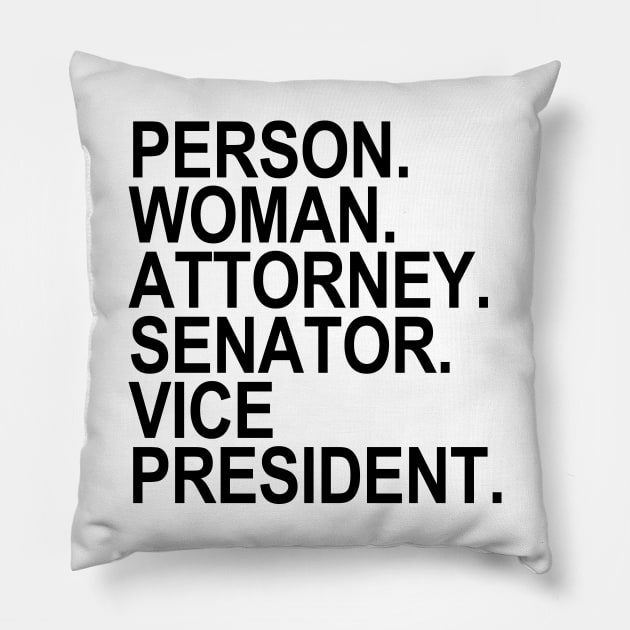 person woman attorney senator VP (black) Pillow by skittlemypony