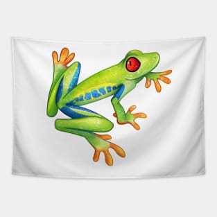 Cozy Red-Eyed Tree Frog Tapestry