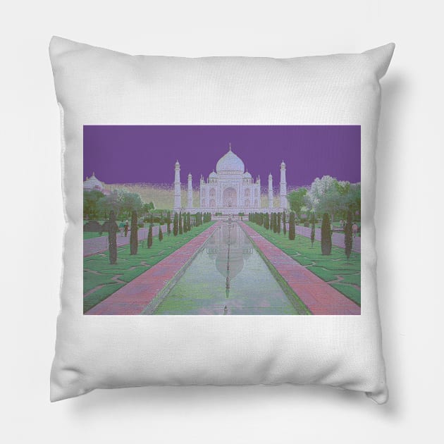 Taj Mahal purple Pillow by QualitySolution